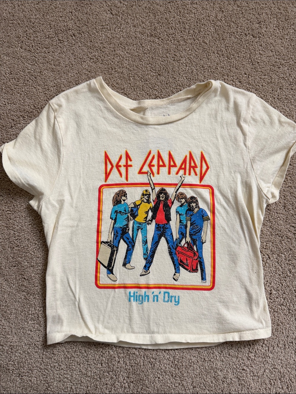 Def Leppard Kids' Cream Graphic Band Tee - 'High n' Dry'